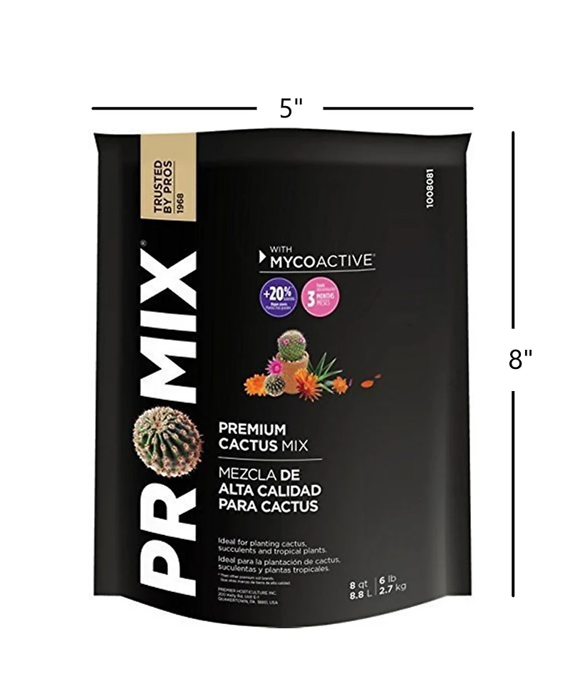 Premier Horticulture Inc Pro-mix Cactus Mix with Mycoactive, 8 Quarts
