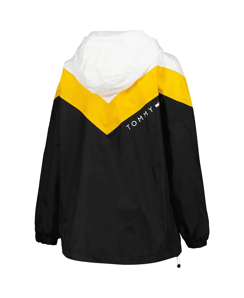 Women's Tommy Hilfiger Black, Gold Pittsburgh Penguins Staci Half-Zip Windbreaker Jacket