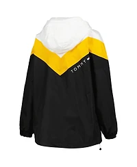 Women's Tommy Hilfiger Black, Gold Pittsburgh Penguins Staci Half-Zip Windbreaker Jacket