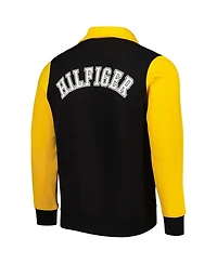 Men's Tommy Hilfiger Black, Gold Pittsburgh Steelers Aiden Quarter-Zip Top