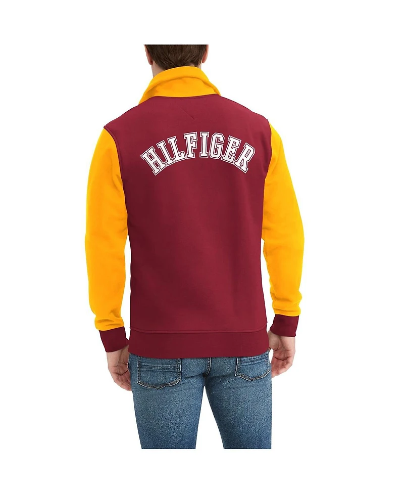 Men's Tommy Hilfiger Burgundy, Gold Washington Commanders Aiden Quarter-Zip Top