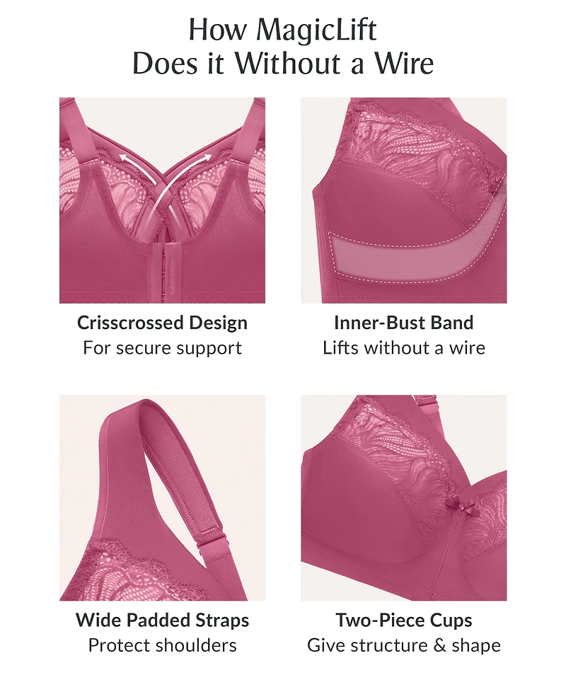 Glamorise Plus Full Figure Magiclift Natural Shape Support Wireless Bra 1010