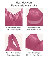 Glamorise Plus Full Figure Magiclift Natural Shape Support Wireless Bra 1010