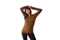 Women's Maternity Long Sleeve Rib Henley