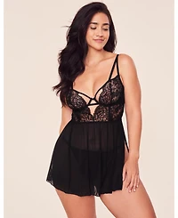 Adore Me Rae Women's Plus-Size Unlined Babydoll & G-String Set Lingerie