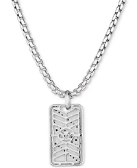 Le Vian Men's Chocolate Diamond (1/4 ct. t.w.) & Nude Diamond (1/6 ct. t.w.) Dog Tag 22" Pendant Necklace in Sterling Silver & 14k Rose Gold-Plate