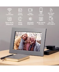 Eco4Life 10.1" WiFi Digital Photo Frame with Photos/Videos sharing – Elegant Metal Frame