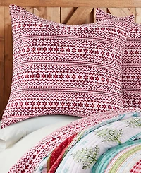 Levtex Comet & Cupid Folk Christmas 2-Pc. Sham Set, European