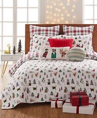Levtex Meowy Christmas Reversible Quilt Sets