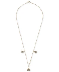 London Blue Topaz (1/10 ct. t.w.) & Lab-grown White Sapphire (1/3 ct. t.w.) Dangle Star Statement Necklace in 14k Gold-Plated Sterling Silver, 16" + 2