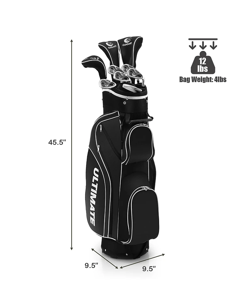 Costway Ladies Womens Complete Golf Clubs Set 10 Pieces Includes Alloy Driver