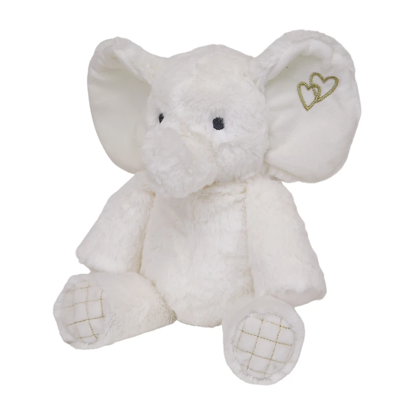 Lambs & Ivy Signature Jamboree White/Gold Plush Elephant Stuffed Animal - Marshmallow