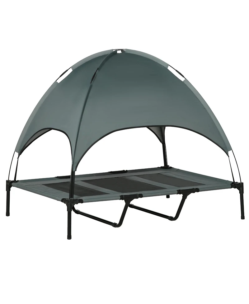 PawHut Elevated Pet Bed Dog Foldable Cot Tent Canopy Inst Shelter Outdoor