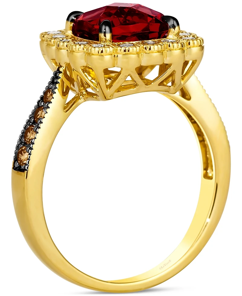 Le Vian Pomegranate Garnet (2-3/4 ct. t.w.) & Diamond (1/2 ct. t.w.) Halo Ring in 14k Gold