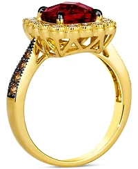 Le Vian Pomegranate Garnet (2-3/4 ct. t.w.) & Diamond (1/2 ct. t.w.) Halo Ring in 14k Gold
