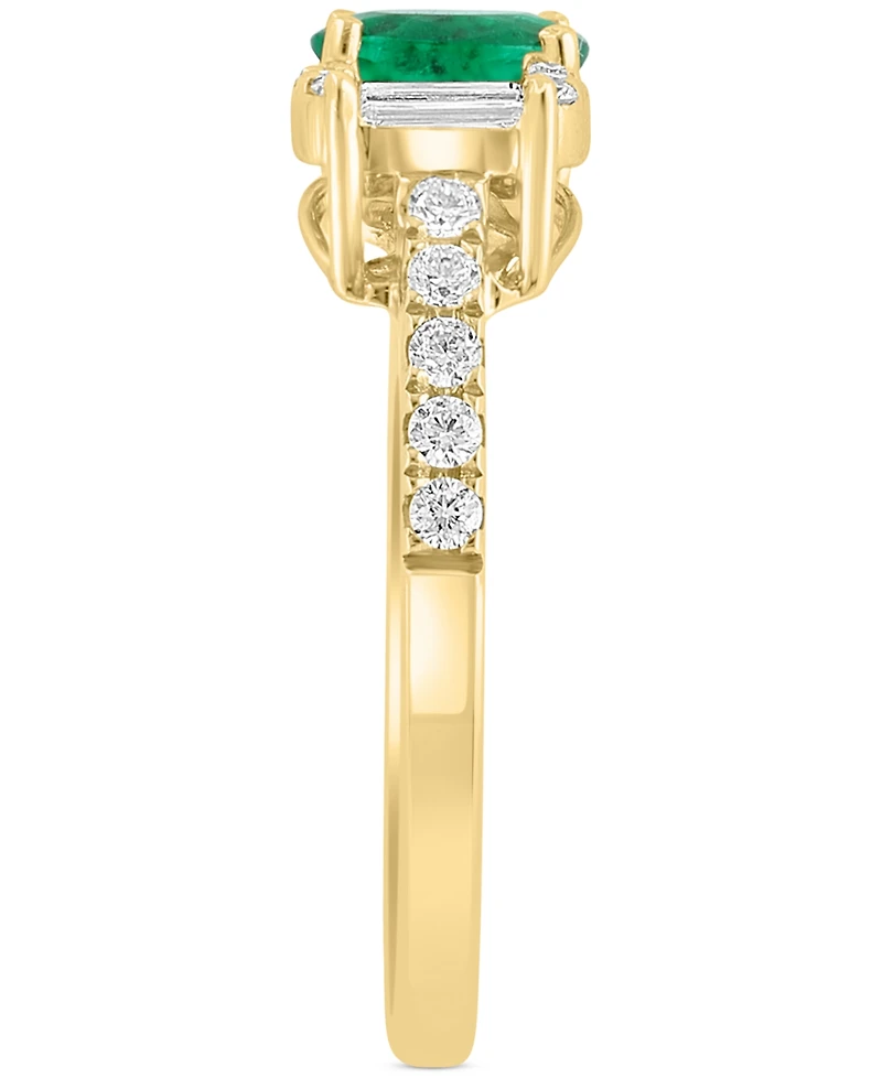 Effy Emerald (3/8 ct. t.w.) & Diamond (1/3 ct. t.w.) Cuff Ring in 14k Gold