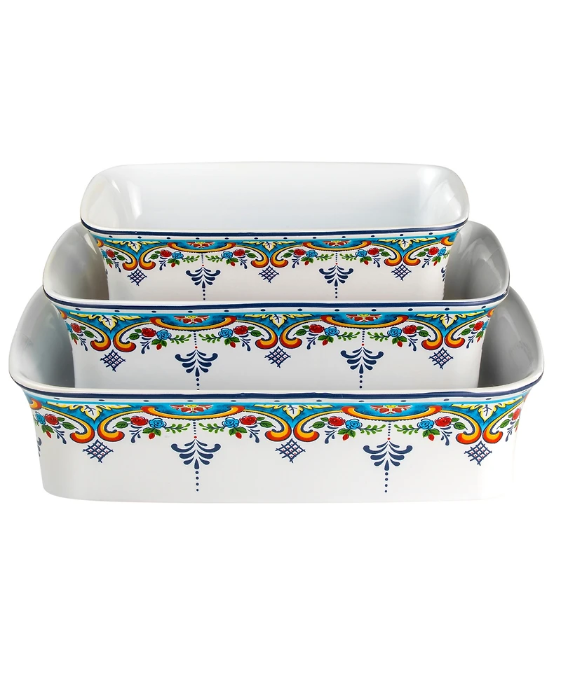 Euro Ceramica Zanzibar Baking Dishes, Set of 3
