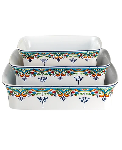 Euro Ceramica Zanzibar Baking Dishes, Set of 3