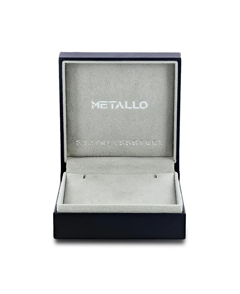 Mens Stainless Steel Gold & Silver Lined Single Cz Cross Necklace
