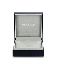 Mens Stainless Steel Gold & Silver Lined Single Cz Cross Necklace