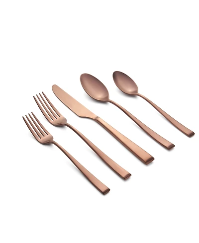 Cambridge Silversmiths Marlise Copper Satin 20 Piece 18/10 Stainless Steel Flatware Set, Service for 4