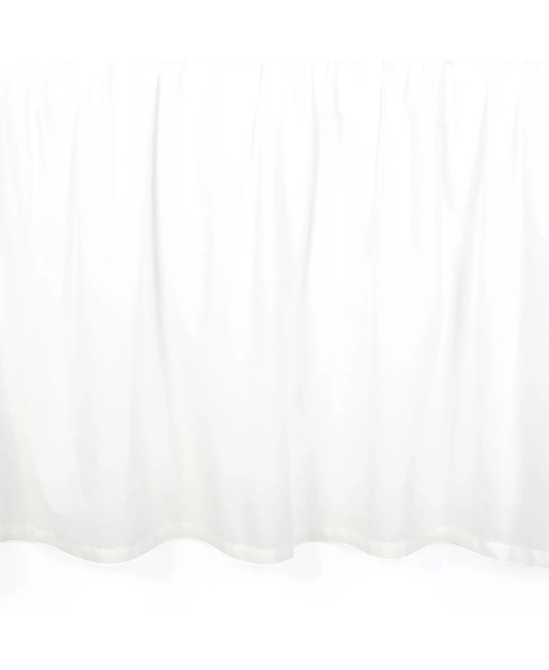 Lambs & Ivy Signature White Cotton Voile Ruffled Crib Skirt