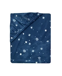 Lambs & Ivy Sky Rocket Blue Stars/Galaxy/Space 100% Cotton Fitted Crib Sheet