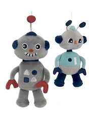 Bedtime Originals Robbie Robot Musical Baby Crib Mobile Soother Toy - Gray