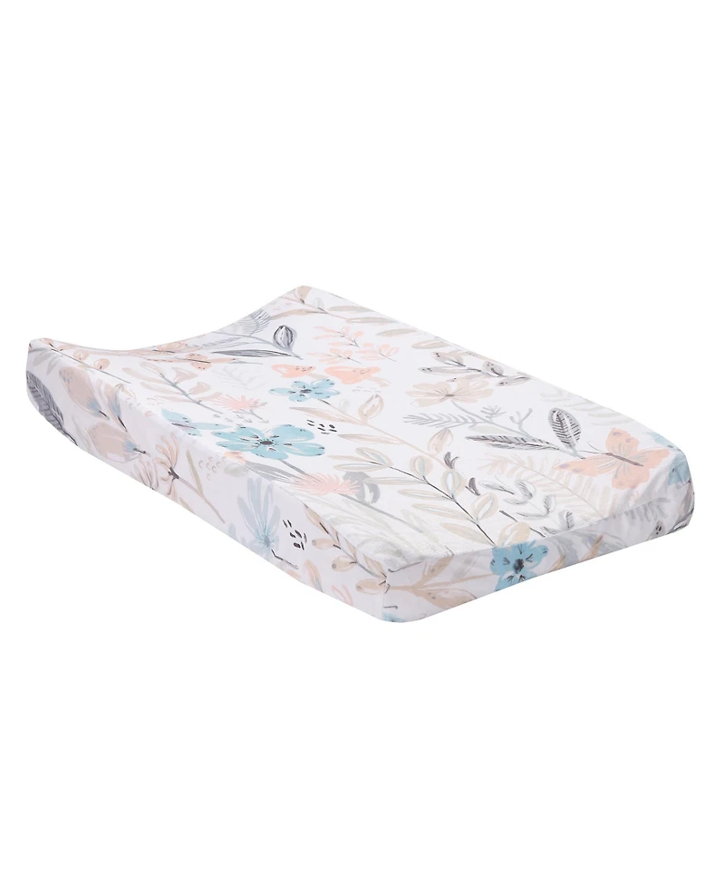 Lambs & Ivy Baby Blooms Watercolor Floral/Butterfly Soft Changing Pad Cover