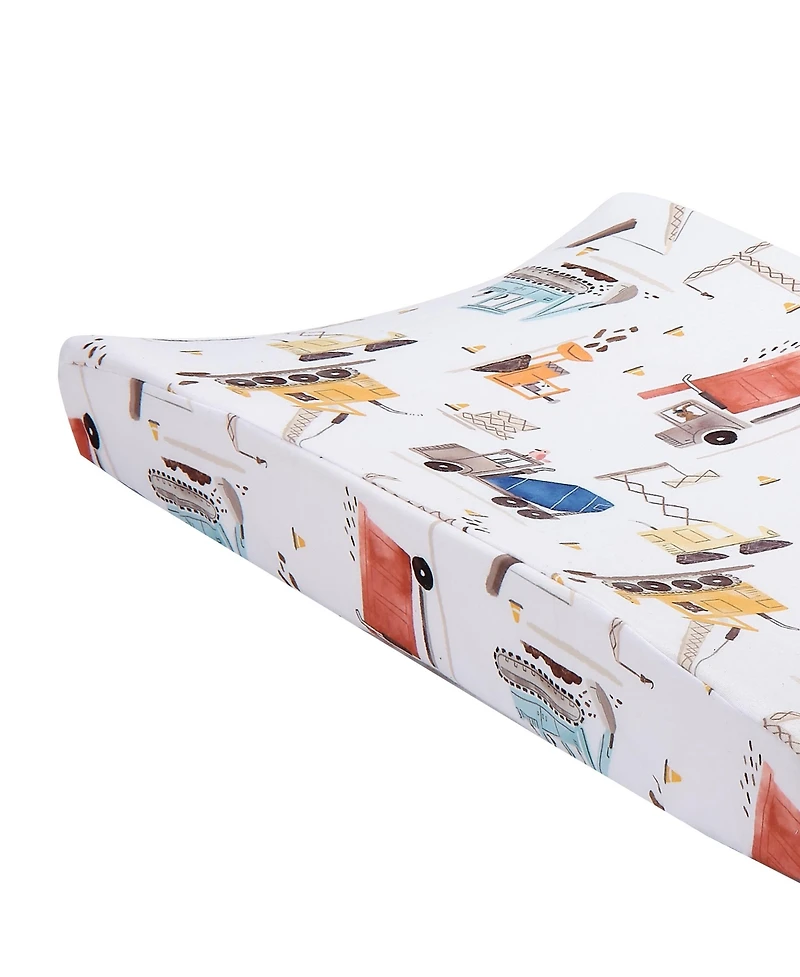 Bedtime Originals Construction Zone Changing Pad Cover - White/Trucks