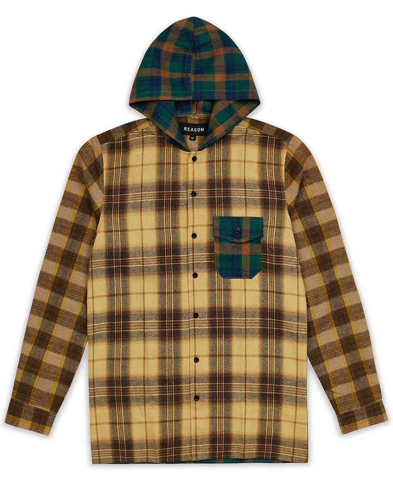 Reason Men's World Is Yours Hooded Flannel Shirt