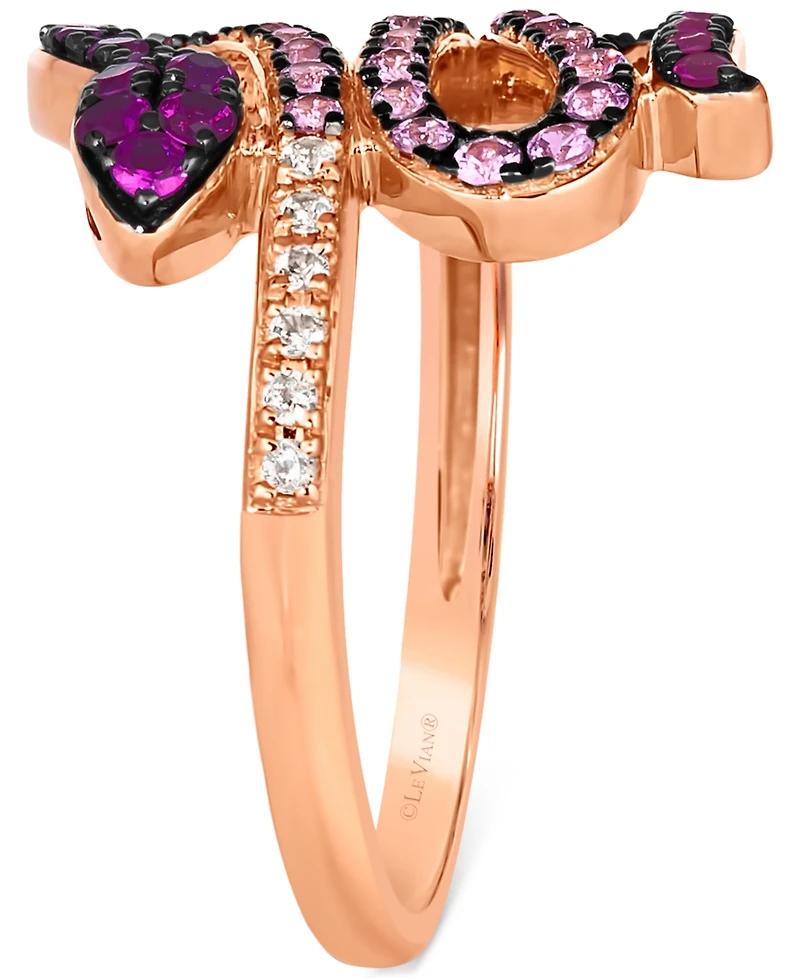 Le Vian Strawberry Ombre (5/8 ct. t.w.) & White Sapphire (1/10 ct. t.w.) Snake Ring in 14k Rose Gold