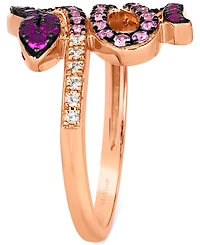 Le Vian Strawberry Ombre (5/8 ct. t.w.) & White Sapphire (1/10 ct. t.w.) Snake Ring in 14k Rose Gold