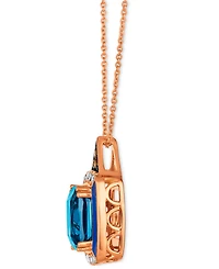 Le Vian Deep Sea Blue Topaz (2-1/2 ct. t.w.), Nude Diamonds (1/6 ct. t.w.) & Chocolate Diamonds (1/20 ct. t.w.) Adjustable Pendant Necklace in 14k Ros
