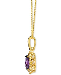 Le Vian Grape Amethyst (2-1/3 ct. t.w.) & Diamond (1/3 ct. t.w.) Oval Halo Pendant Necklace in 14k Gold, 18" + 2" extender