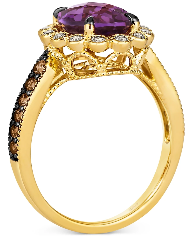 Le Vian Grape Amethyst (2-1/2 ct. t.w.), Chocolate Diamonds (1/4 ct. t.w.) & Nude Diamonds (1/4 ct. t.w.) Oval Halo Ring in 14k Gold