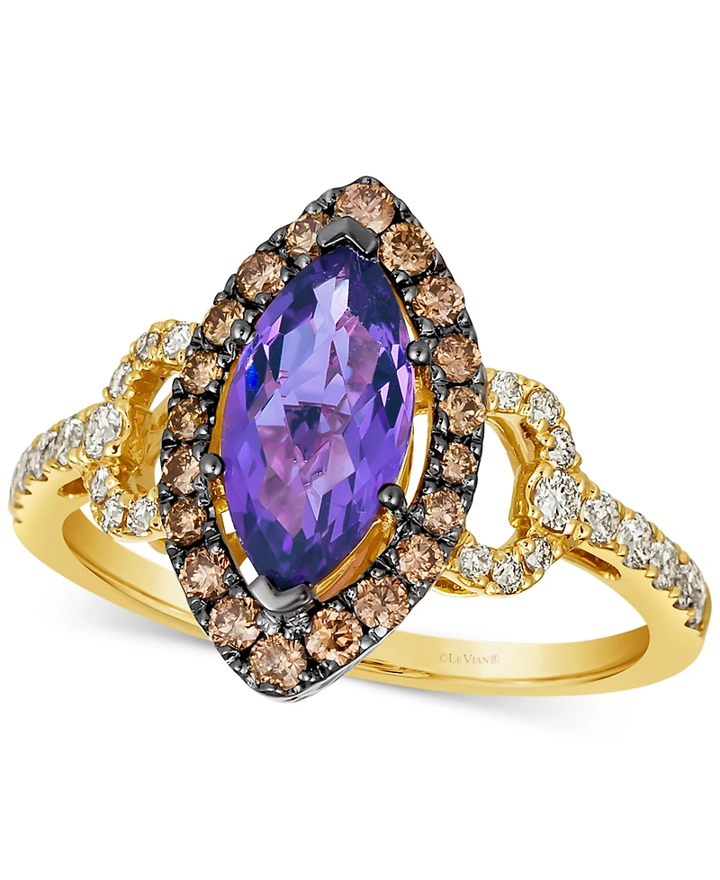 Le Vian Grape Amethyst (1-1/5 ct. t.w.), Chocolate Diamonds (1/3 ct. t.w.) & Nude Diamonds (1/4 ct. t.w.) Marquise Ring in 14k Gold