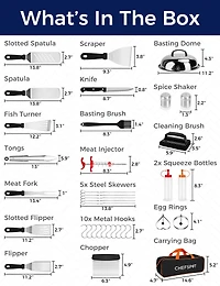Chefspot 36 Piece Stainless Steel Griddle Accessories Kit for Blackstone and Other Griddles