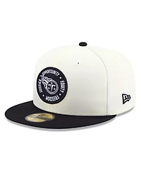 Men's New Era Cream and Black Tennessee Titans 2022 Inspire Change 59FIFTY Fitted Hat