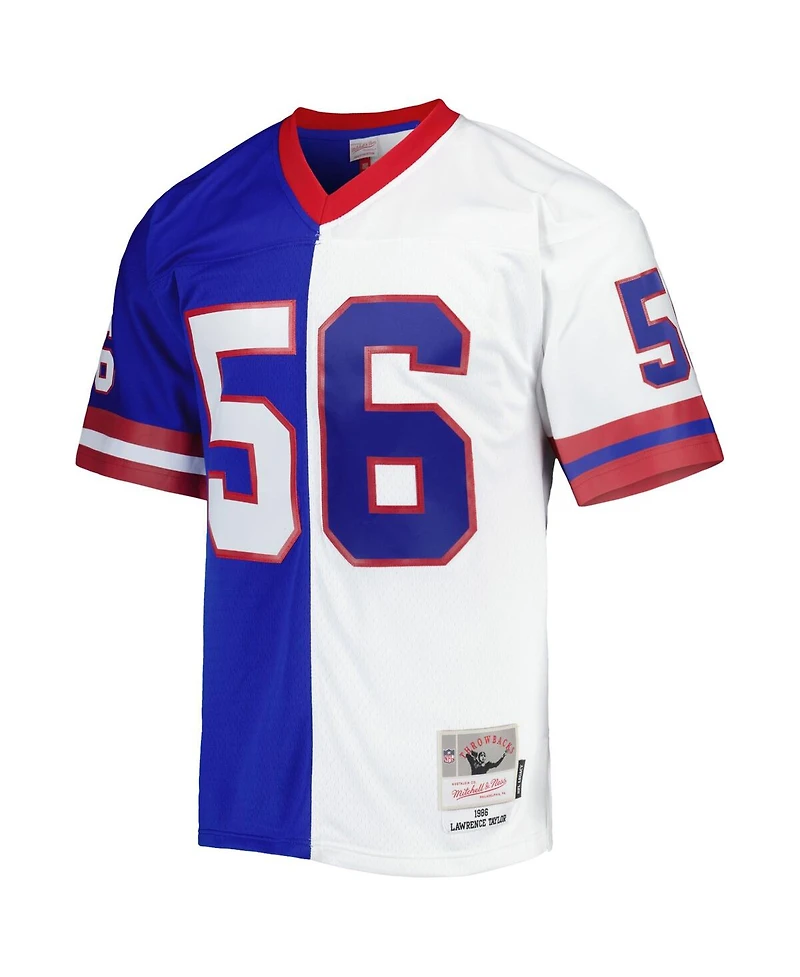 Men's Mitchell & Ness Lawrence Taylor Royal and White New York Giants 1986 Split Legacy Replica Jersey