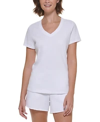 Calvin Klein Performance Embroidered V-Neck Logo T-Shirt
