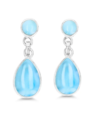 Macy's Larimar Dangling Earrings in Sterling Silver