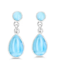 Macy's Larimar Dangling Earrings in Sterling Silver