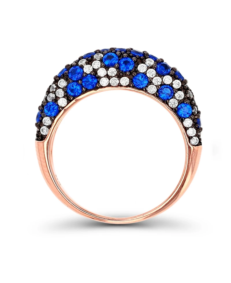 Lab Grown Spinel and Cubic Zirconia Pave Fashion Ring (1 3/4 ct. t.w. t.w.) 14 Karat Rose Gold Over Sterling Silver