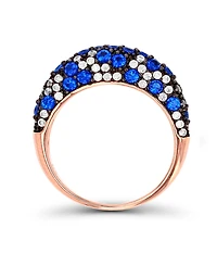 Lab Grown Spinel and Cubic Zirconia Pave Fashion Ring (1 3/4 ct. t.w. t.w.) 14 Karat Rose Gold Over Sterling Silver