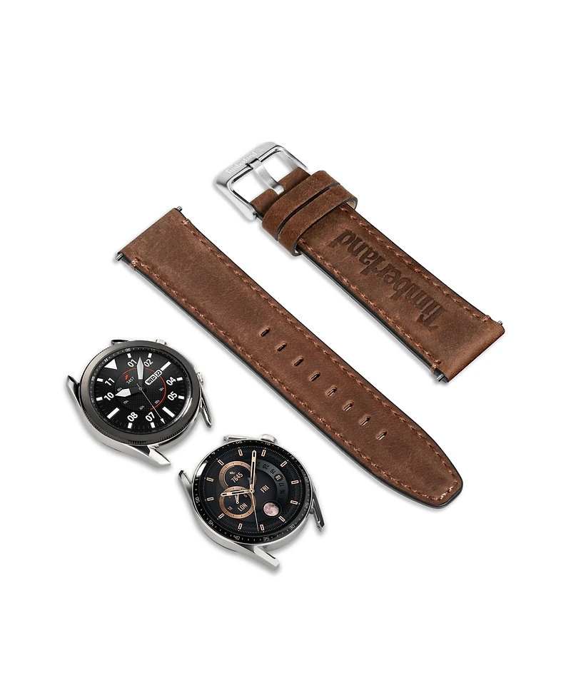 Timberland Unisex Barnesbrook Brown Genuine Leather Universal Smart Watch Strap 22mm