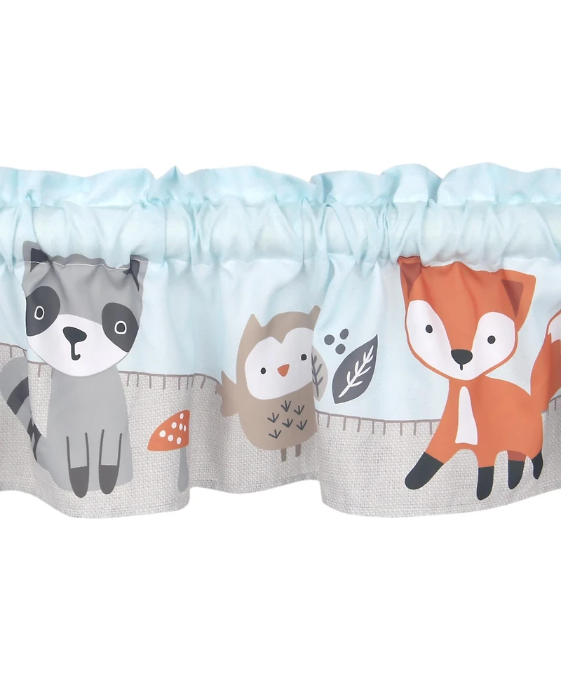 Bedtime Originals Woodland Friends Mint Blue/Gray Forest Animals Window Valance