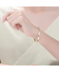 Ra 14K Gold Plated Cubic Zirconia Bangle Bracelet