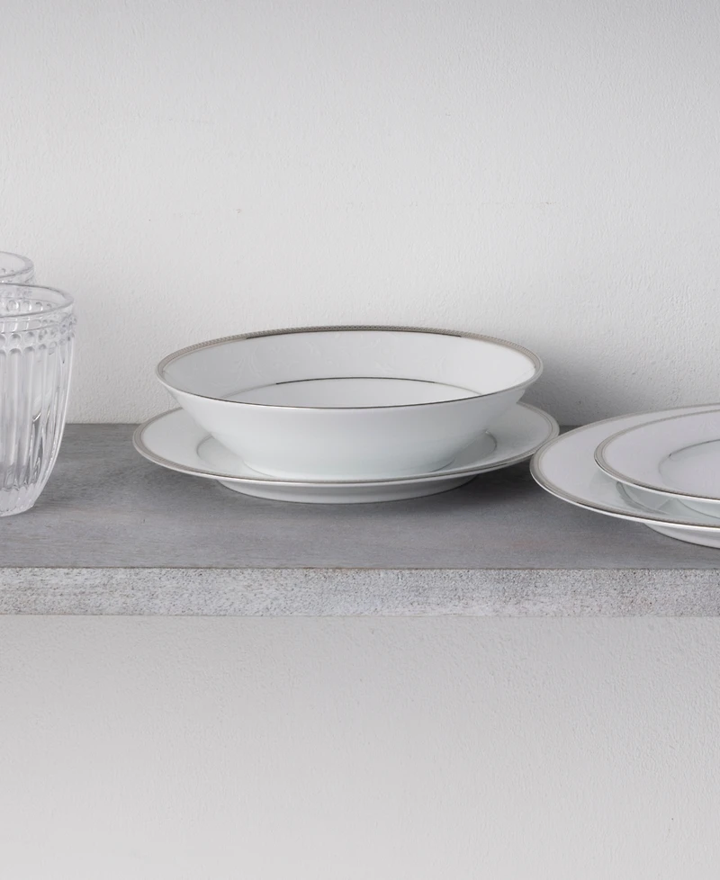Noritake Regina Platinum Set of 4 Soup Bowls, Service For 4