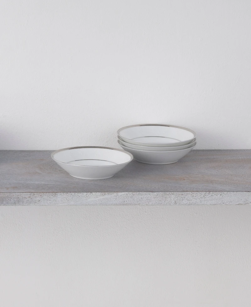 Noritake Regina Platinum Set of 4 Fruit Bowls, Service For 4